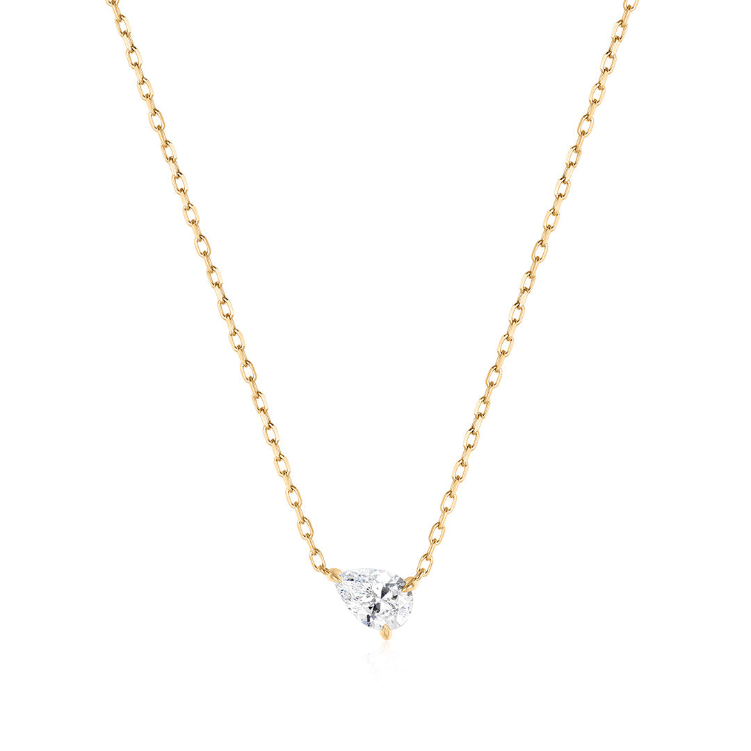 Beijo de Luz Pear Diamond Necklace in 14K yellow gold — supplier white-background product image