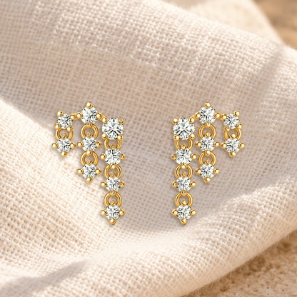 Estrela diamond cluster flatback studs on cream linen