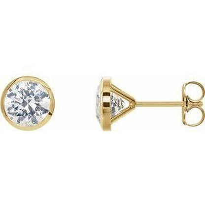 Halo bezel lab-grown diamond stud in 14K yellow gold