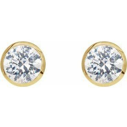Halo bezel studs, side and front view