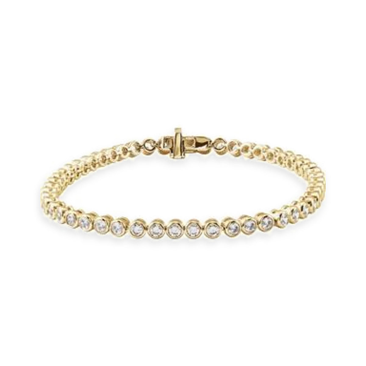 Ritmo bezel diamond tennis bracelet on white