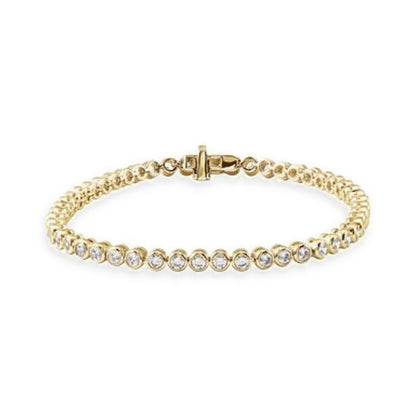 Ritmo bezel diamond tennis bracelet on white